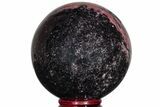 Polished Rhodonite with Manganese Oxide Sphere #218893-1